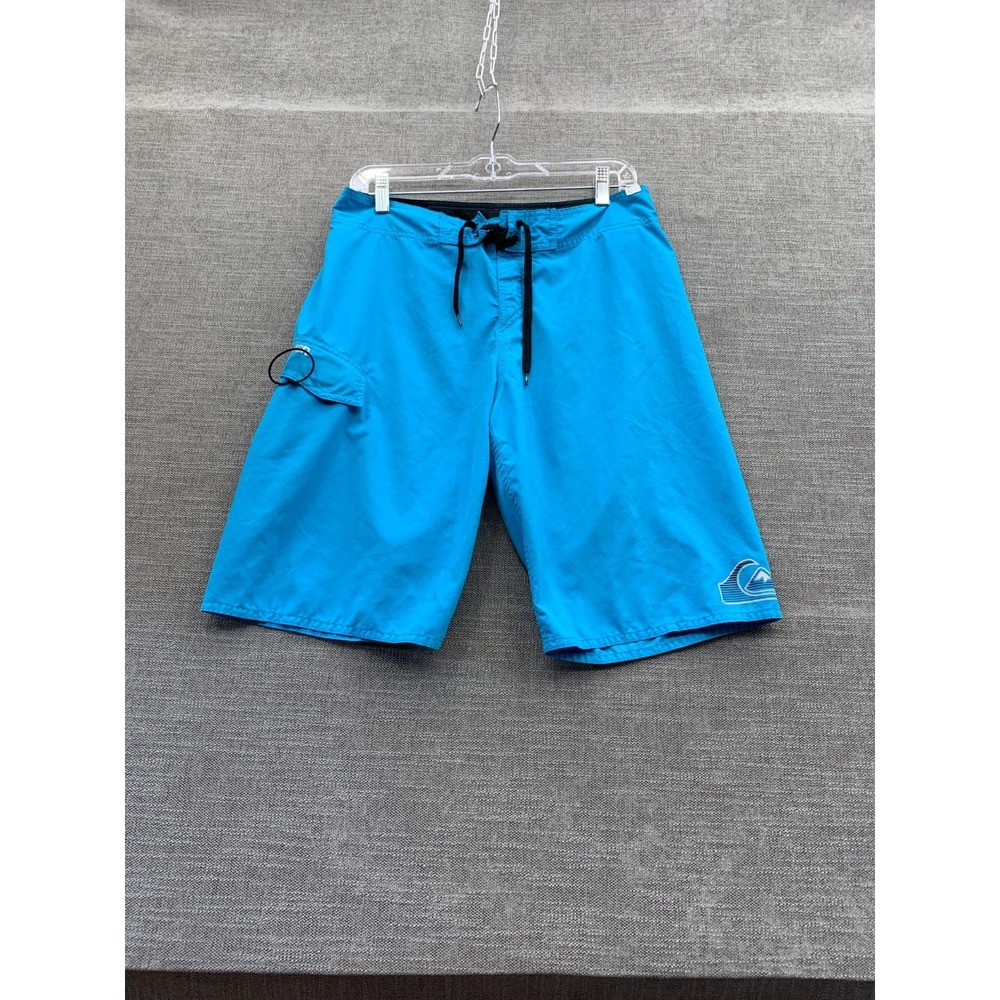 Quiksilver Board Shorts Mens 30 Blue Surfing Cargo Pockets Stomping U22 Swimwear